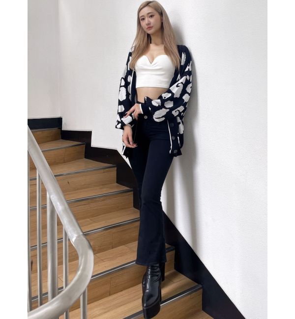 GYDA「Gレオパードハイゲージニットカーディガン」|カーディガン|