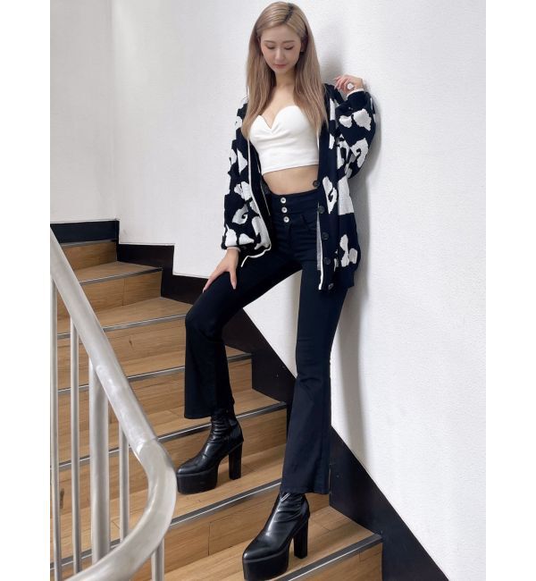 GYDA「Gレオパードハイゲージニットカーディガン」|カーディガン|