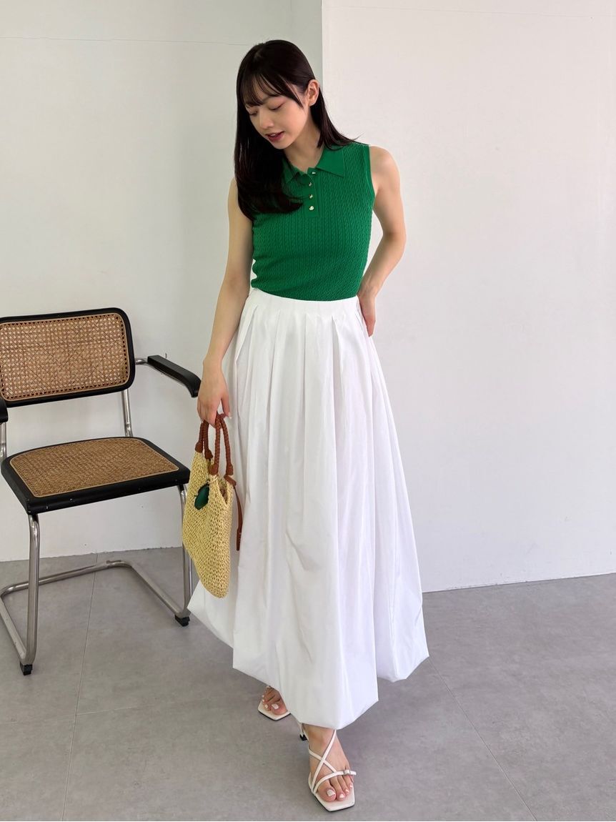 FRAY I.D「ノースリーブケーブルニットポロ／ウォッシャブル」|ポロシャツ|