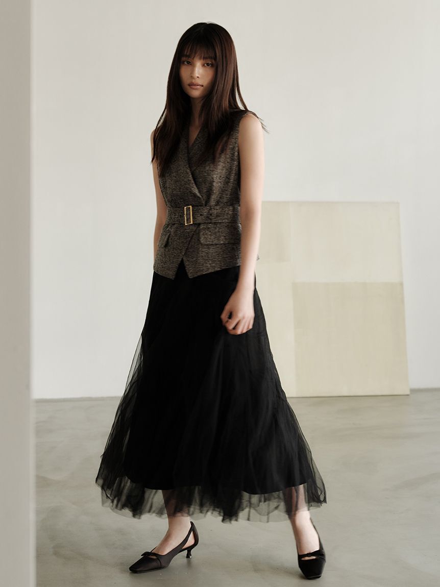 FRAY I.D「【00サイズ】ジレチュールスカートセットアップ」|ワンピース|