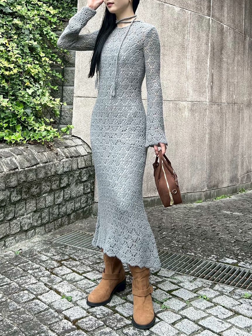 LILY BROWN「スノーニットワンピース(Hearts2Hearts着用)」|ワンピース|