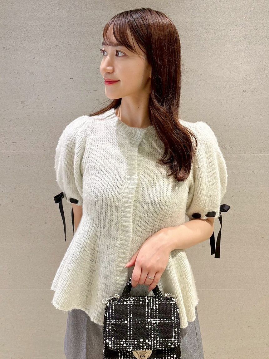 リボンディテールペプラムカーディガン（CELFORD）｜ルミネの