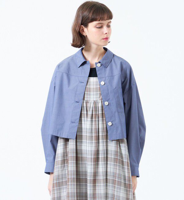MACKINTOSH PHILOSOPHY「クロップドシャツブルゾン」|シャツ・ブラウス|ブルー
