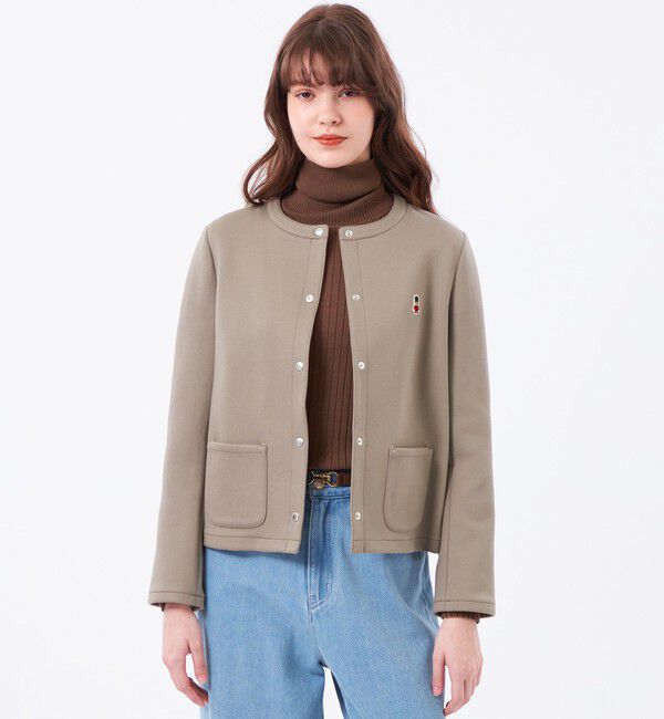 MACKINTOSH PHILOSOPHY「【WEB&一部店舗限定】バッキンガムベア ノーカラーダンボールジャケット」|ノーカラージャケット|ベージュ