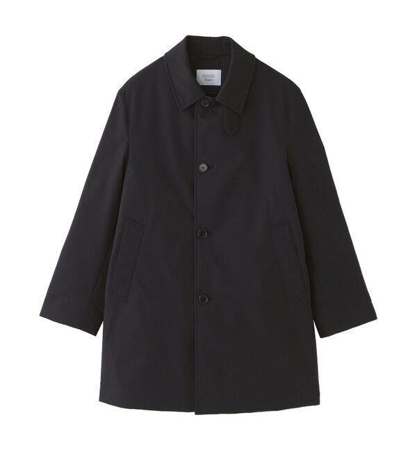 MACKINTOSH PHILOSOPHY「高密度ストレッチツイル/パテッドWELLINGTON BT short(ウェリントンボタンスルーショート)」|ステンカラーコート|ブラック