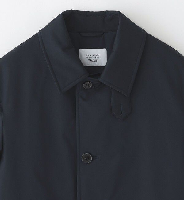 MACKINTOSH PHILOSOPHY「高密度ストレッチツイル/パテッドWELLINGTON BT short(ウェリントンボタンスルーショート)」|ステンカラーコート|