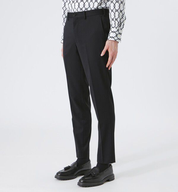  「シンセティックレザーコンビ スリムスラックス」|スラックス|