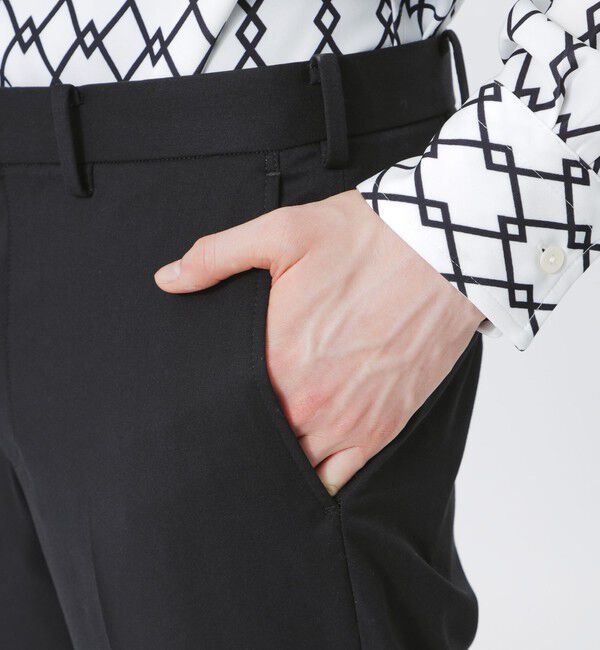  「シンセティックレザーコンビ スリムスラックス」|スラックス|