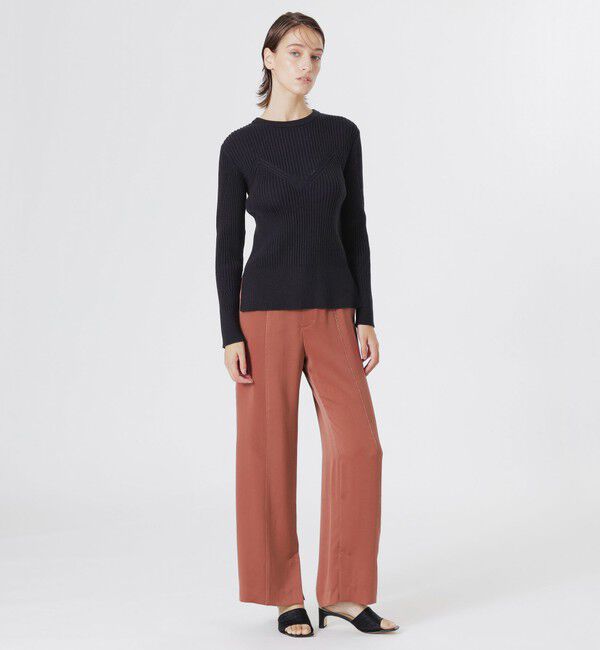  「サテンストレートパンツ」|スラックス|