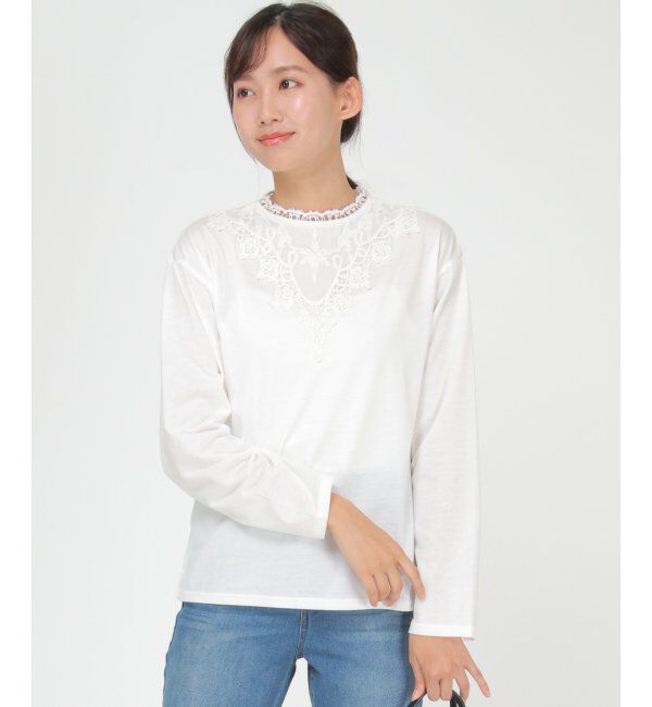 Lbc with Life「レースロンtee」|Tシャツ・カットソー|ホワイト