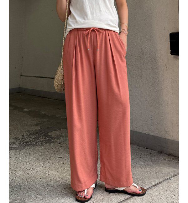 Lbc with Life「ウエストシャーリングワイドパンツ」|その他|テラコッタ
