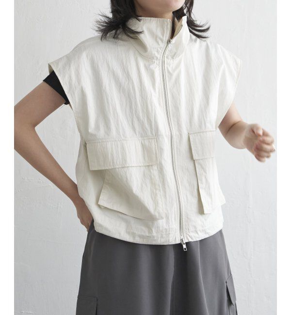 VENCE share style「パールタフタスタンドベスト」|その他|オフホワイト