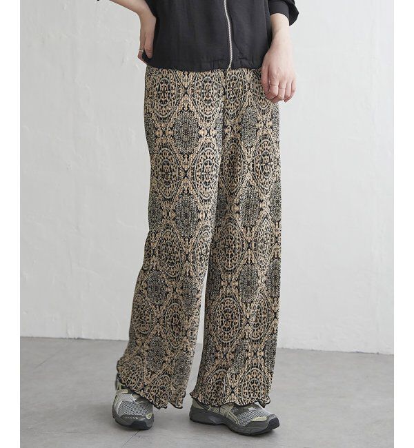 VENCE share style「スムースプリーツパンツ」|デニム|ブラック