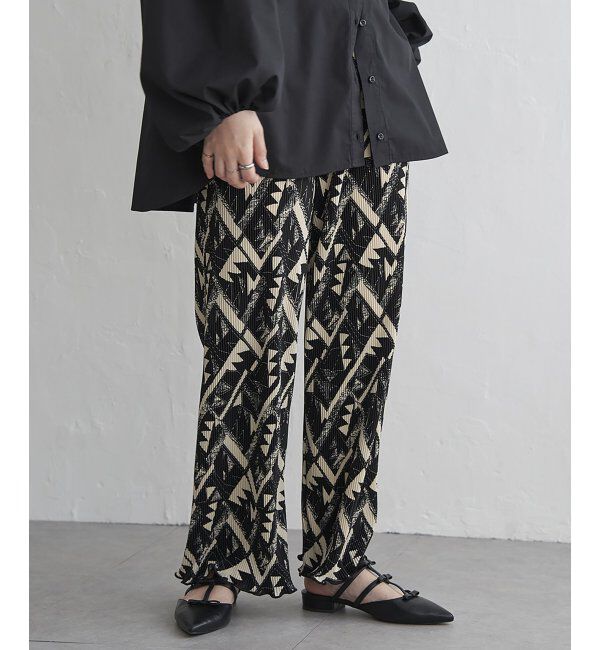 VENCE share style「スムースプリーツパンツ」|デニム|アイボリー