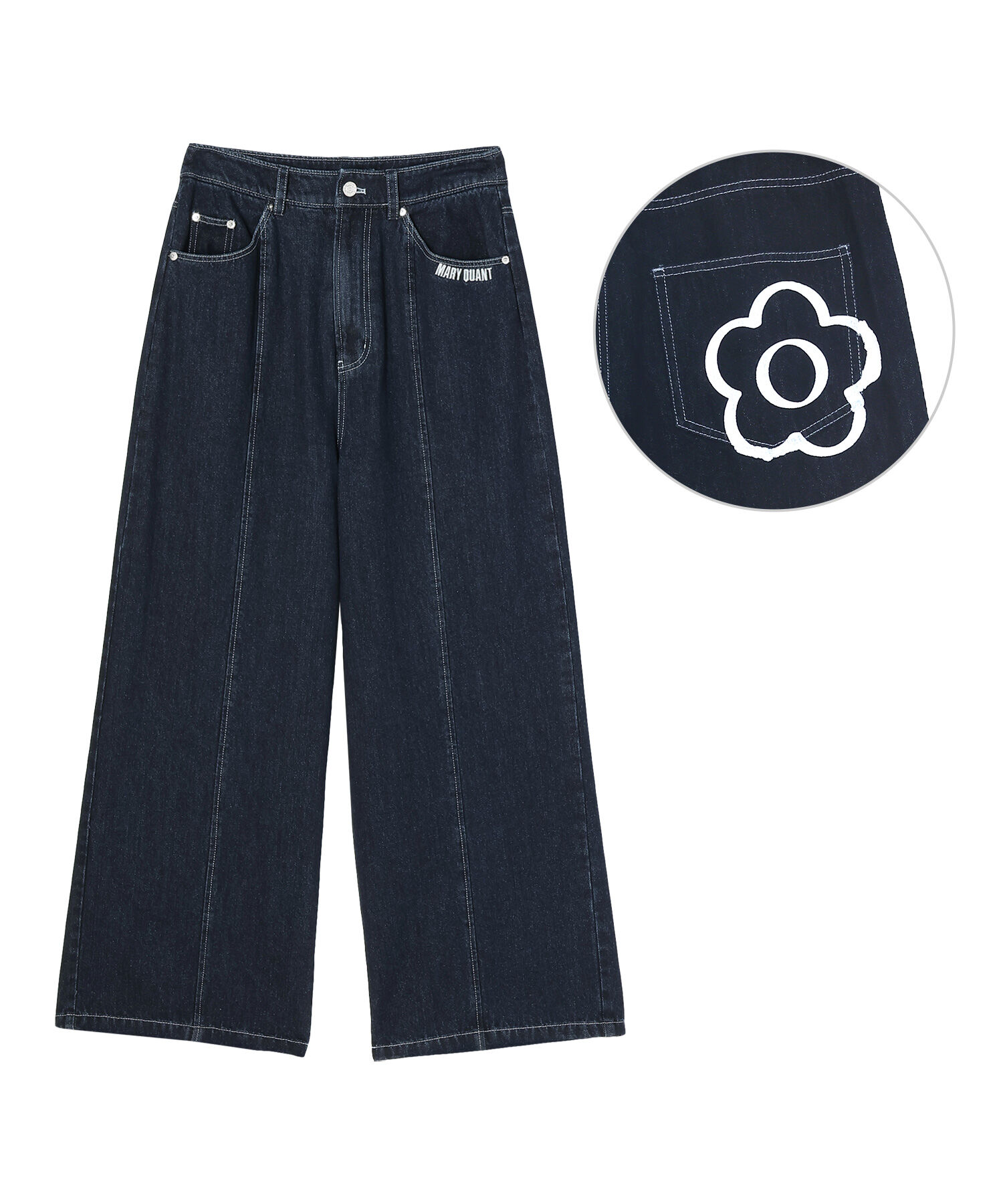MARY QUANT「ペイントデイジーデニム パンツ」|デニム|