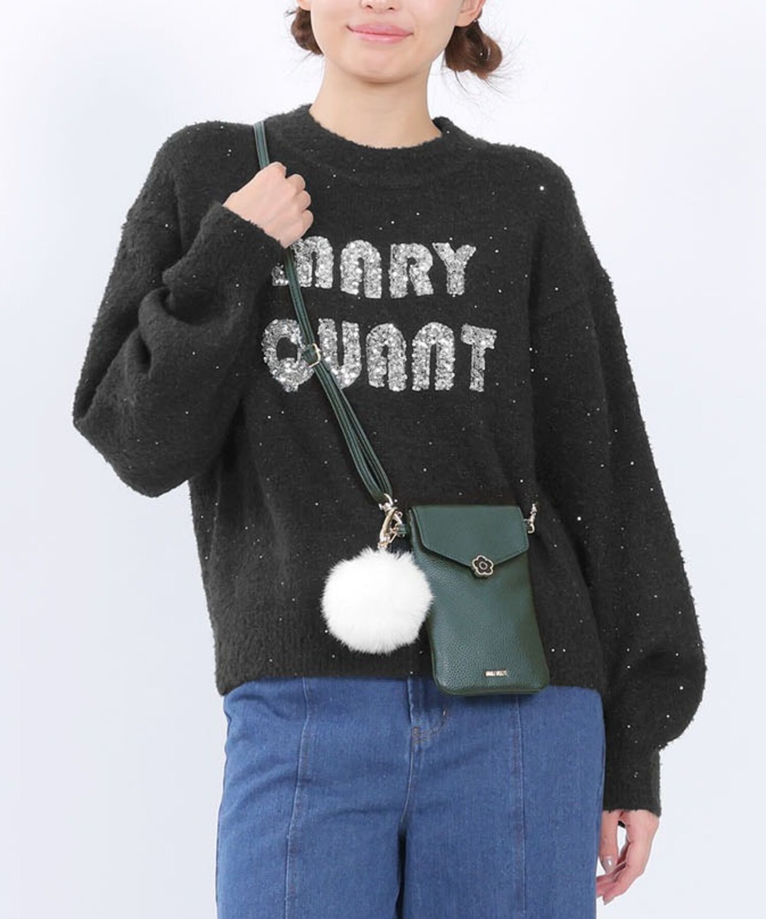 MARY QUANT「スパンコールニット プルオーバー」|プルオーバー|ブラック