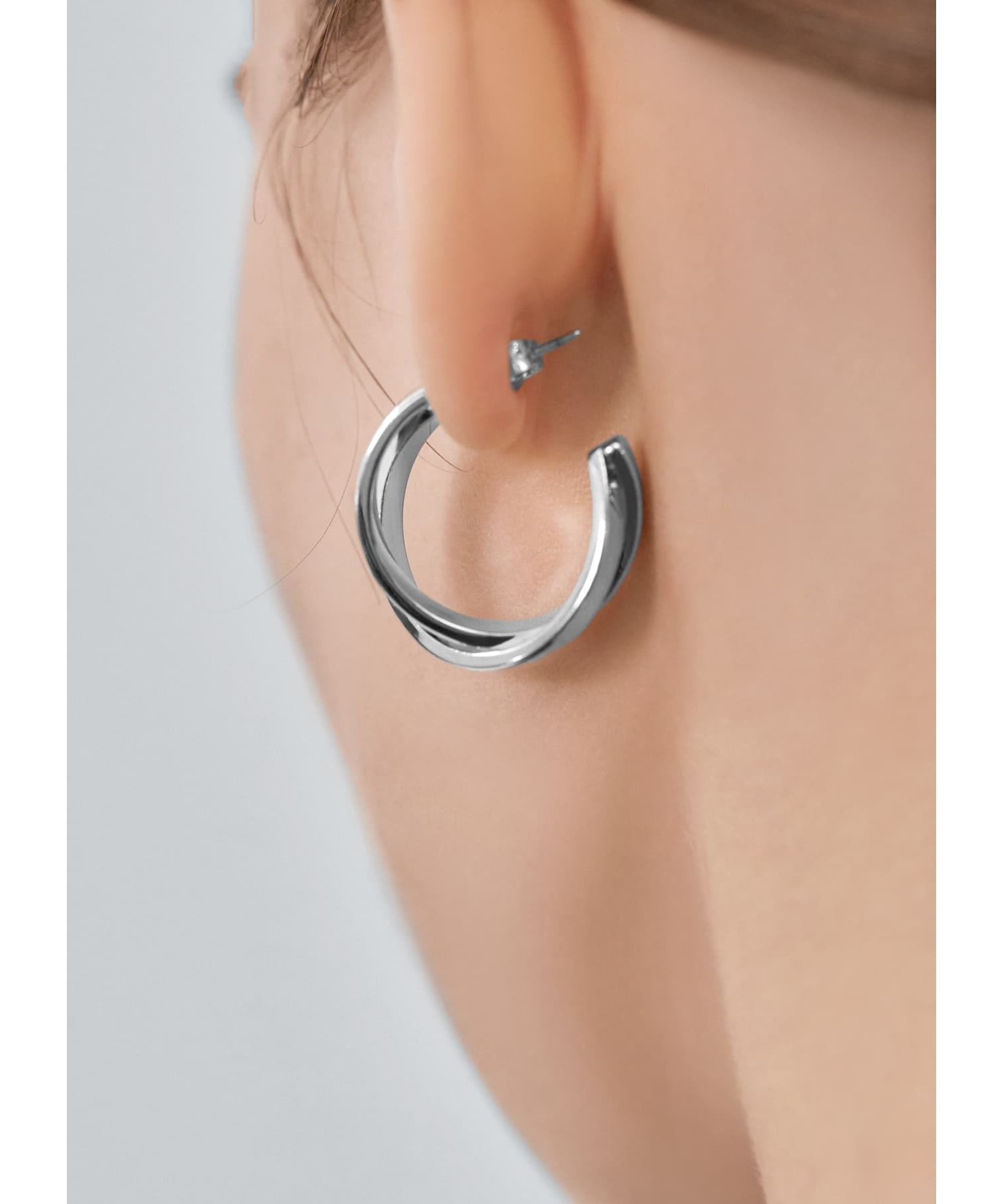 STYLE DELI「スライドダブルフープピアス」|ピアス|