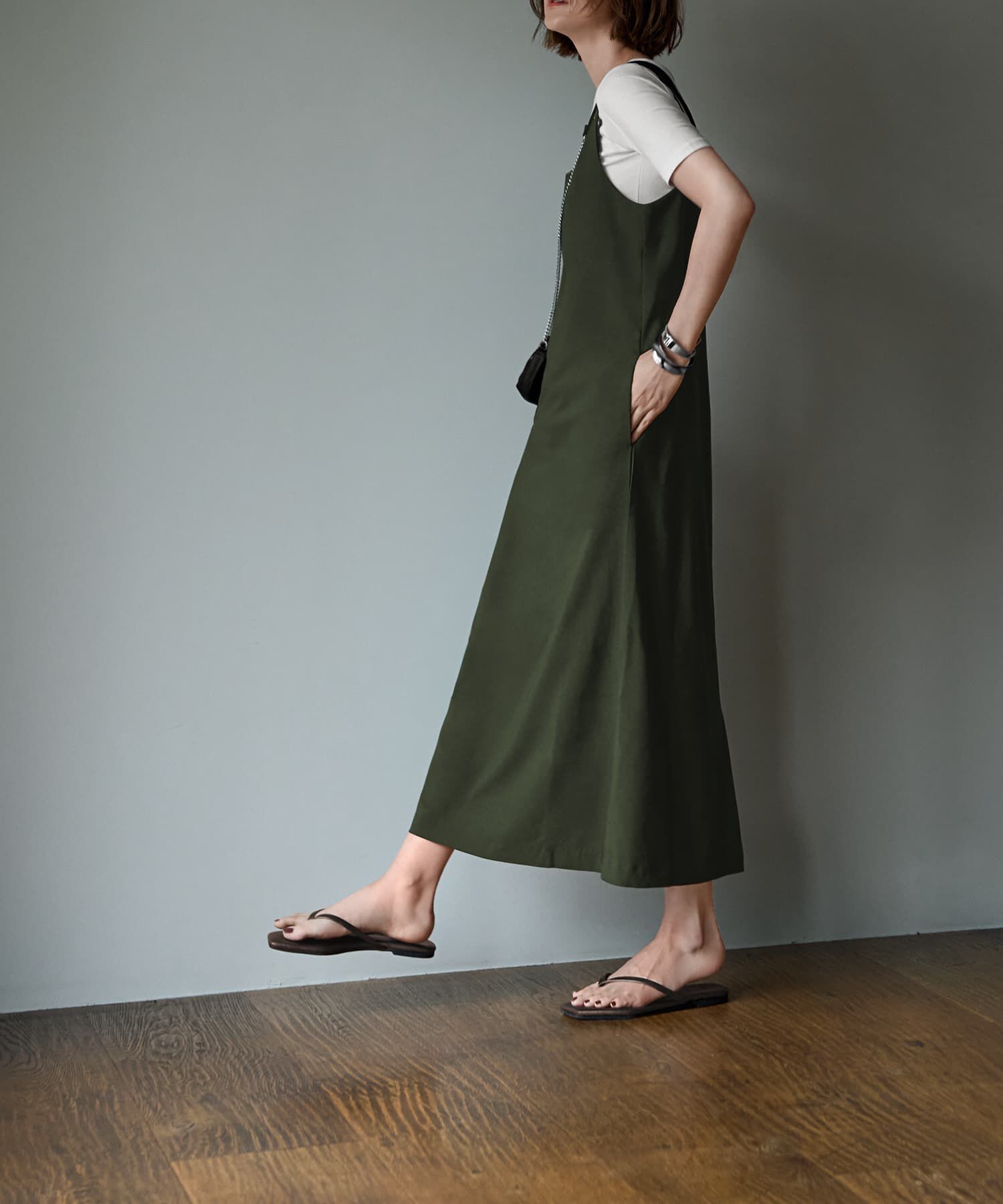 STYLE DELI「【LUXE】 スクエアネックジャンパースカート」|ジャンパースカート|