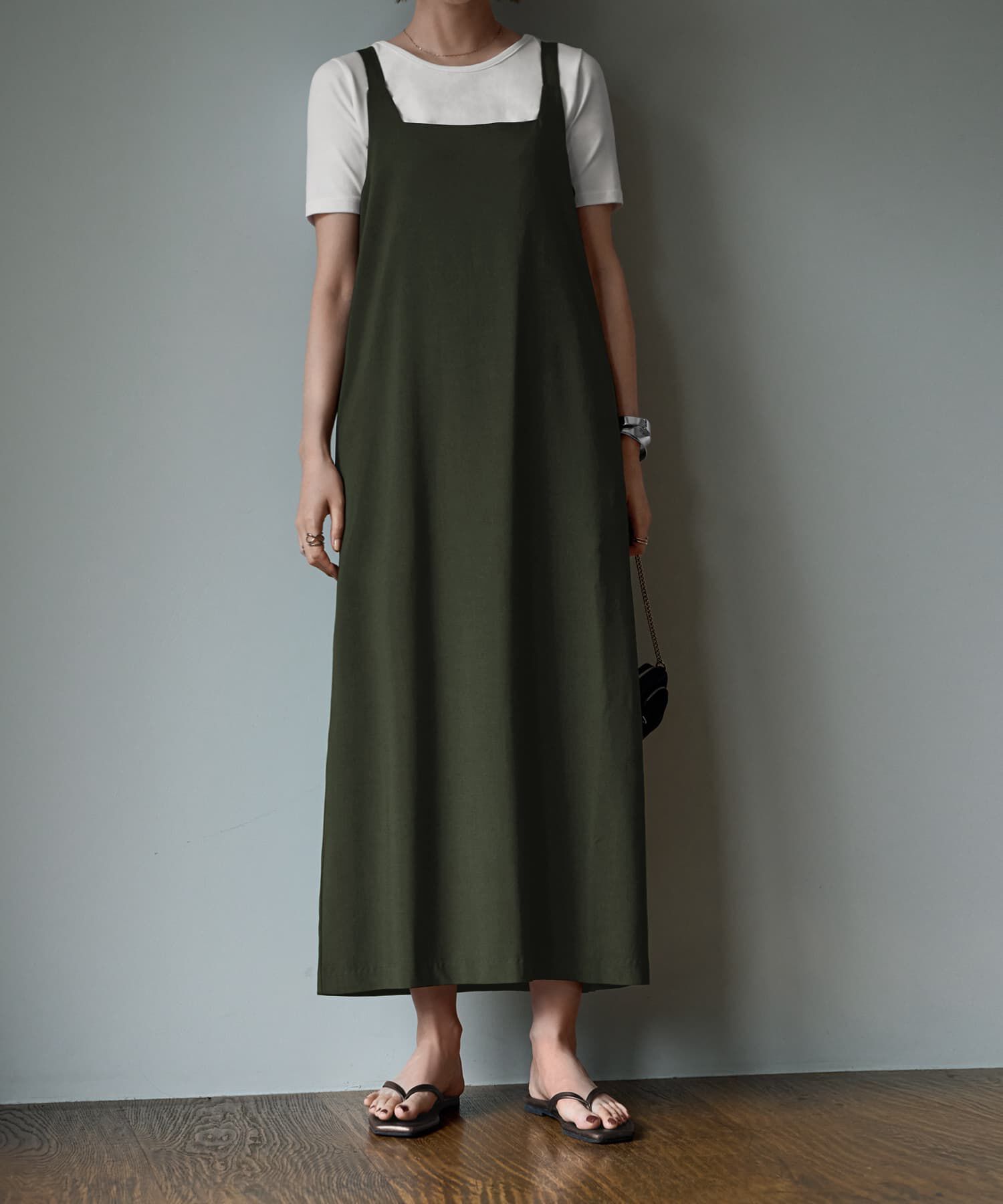 STYLE DELI「【LUXE】 スクエアネックジャンパースカート」|ジャンパースカート|