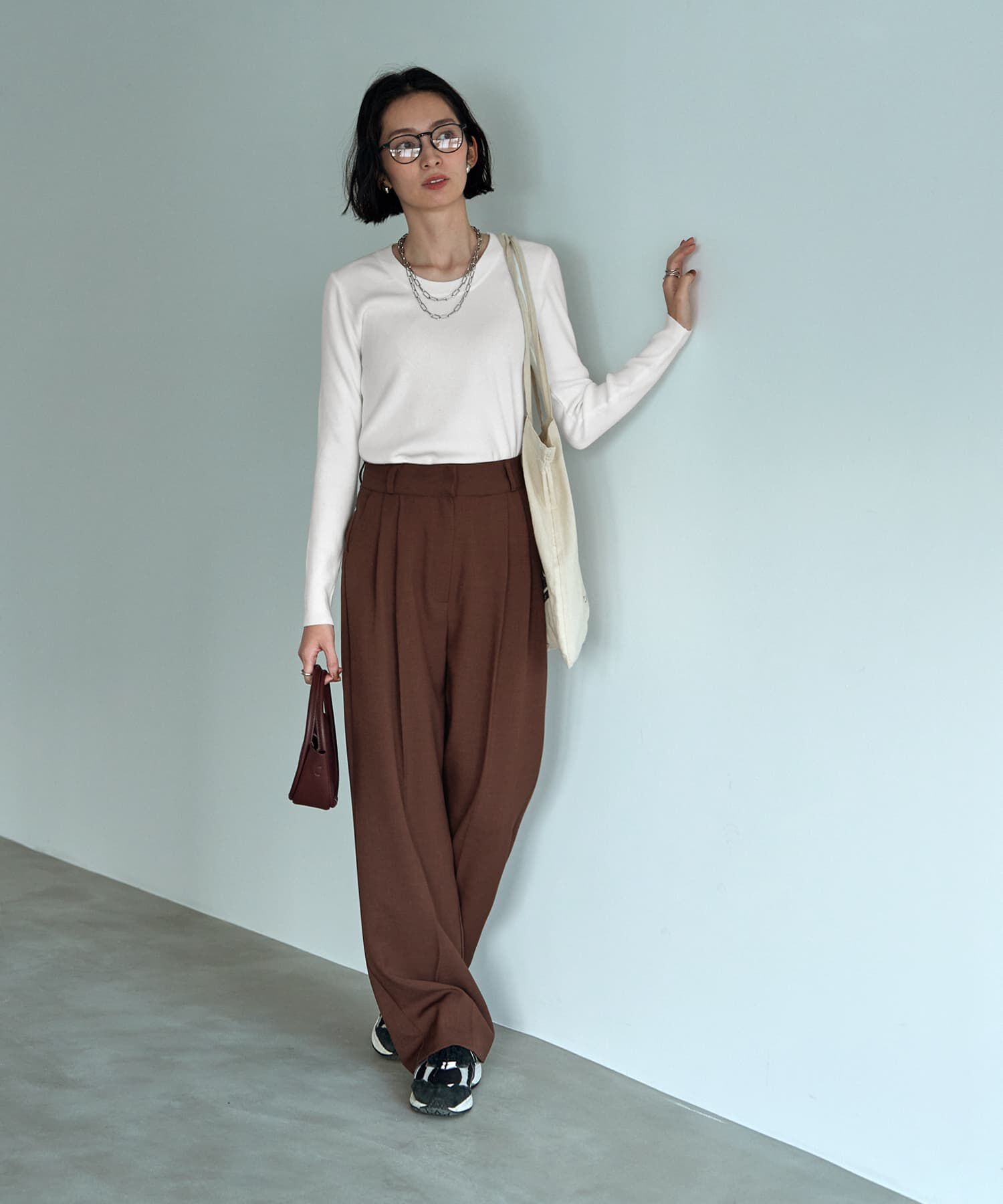 STYLE DELI「心地良いUネックインナーニットトップス」|Tシャツ・カットソー|