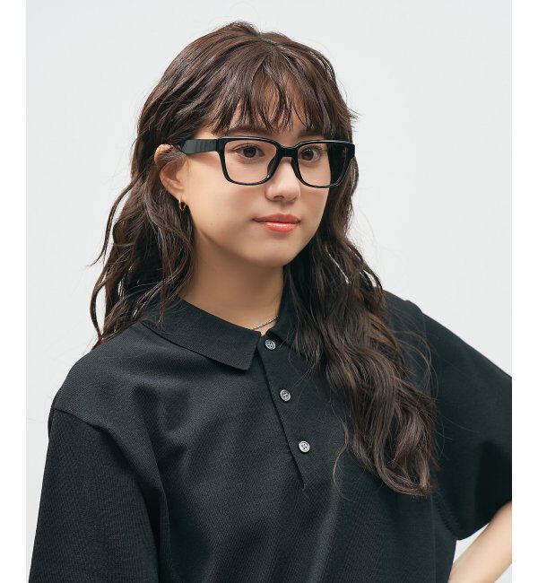  「ウェリントン型 メガネ 太縁フレーム | 軽量 | 伊達・ 度付きメガネ｜ ユニセックス   レンズ交換券付」|メガネ|ブラック
