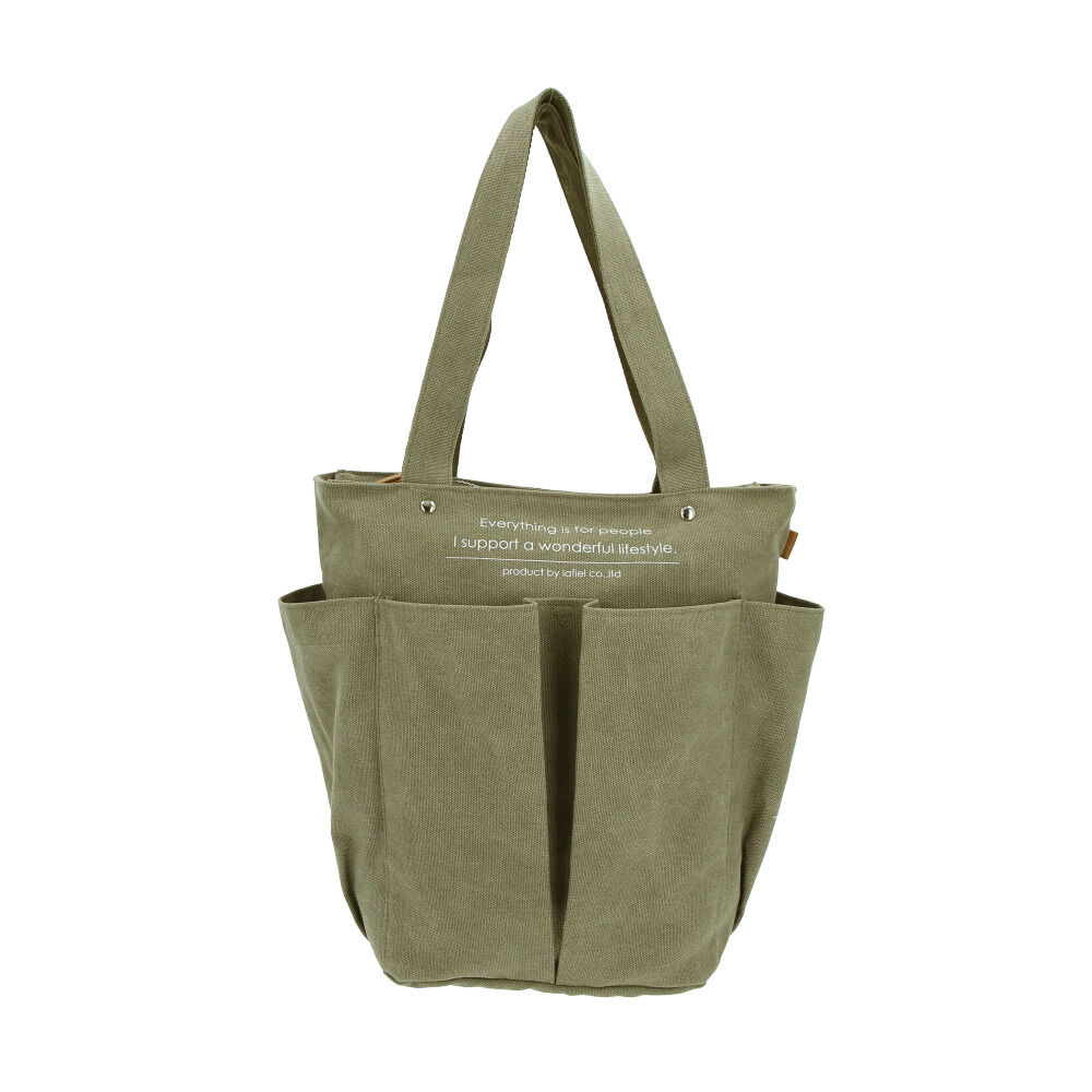 BACKYARD FAMILY「キャンバス トート ポケットたくさん 通販 大容量 トートバッグ デイパック ビッグサイズ」|トートバッグ|グリーン1