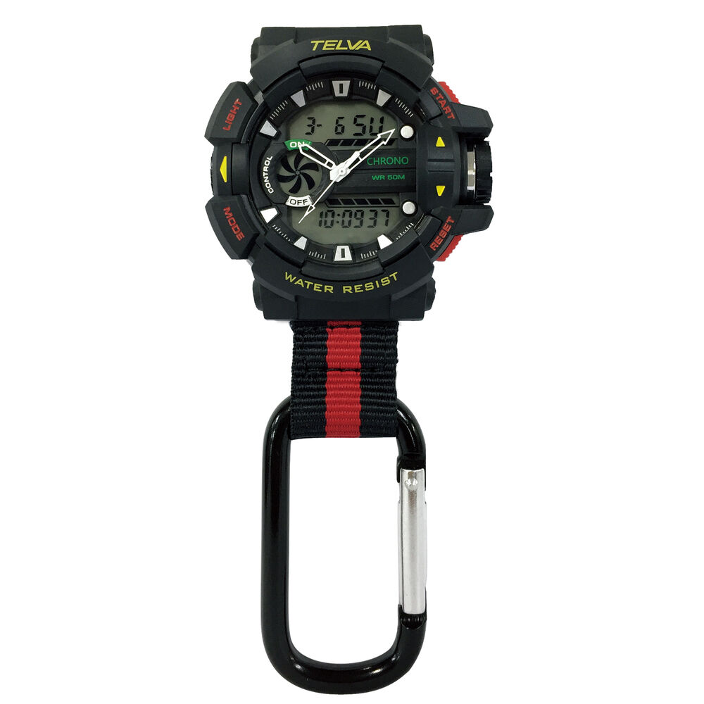 BACKYARD FAMILY「キーホルダー 時計 通販 ハンギングウオッチ カラビナウォッチ ハングウォッチ デジタル時計」|腕時計|ブラック1