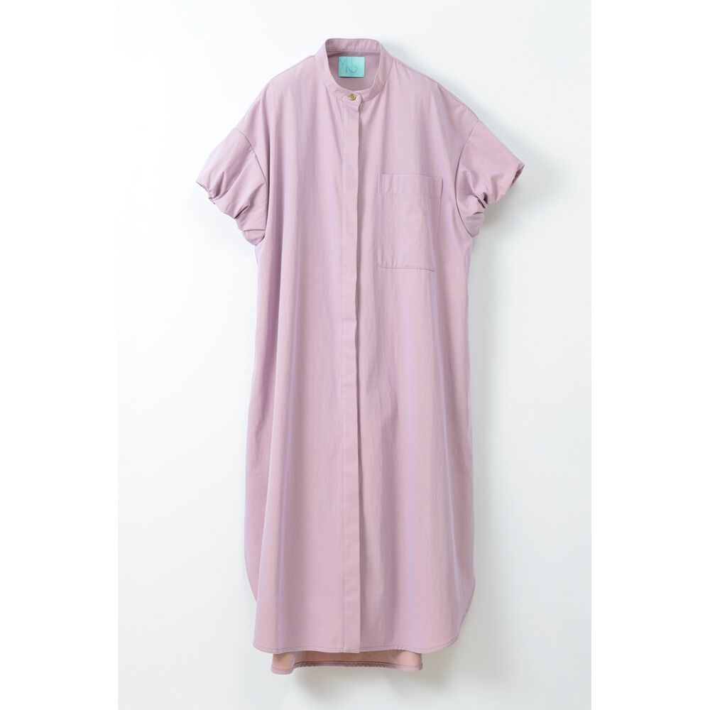 BACKYARD FAMILY「MIND マインド バルーンシャツ ワンピース 半袖 通販 ロングシャツ ロングシャツワンピース」|ワンピース|ピンク1