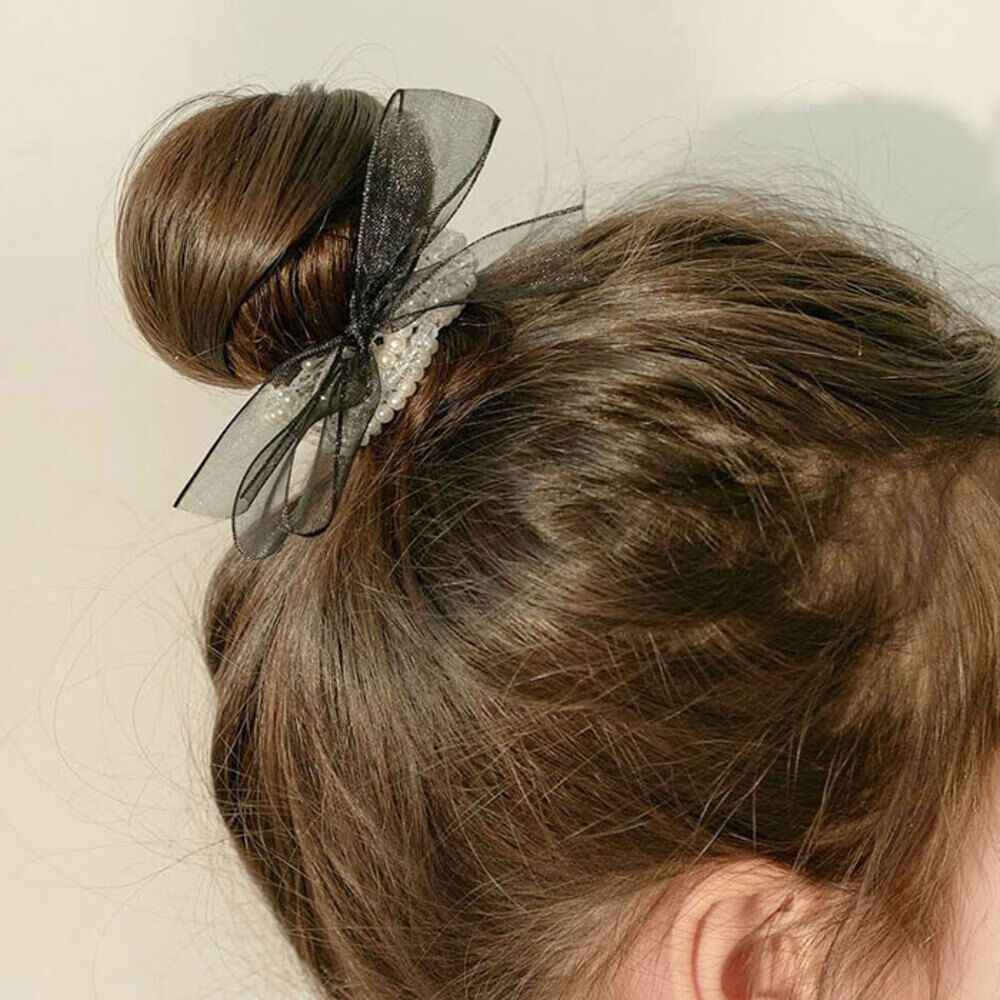 BACKYARD FAMILY「Rora ヘアゴム キッズ 通販 ボンジュール ビジュー 髪ゴム 髪飾り 髪留め リボン パール」|その他|ホワイト1