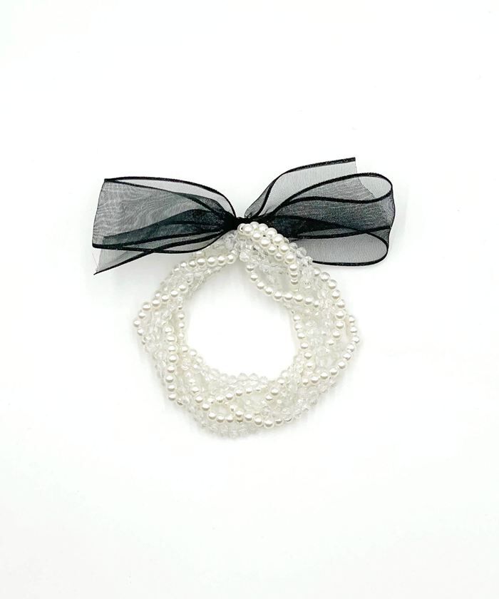 BACKYARD FAMILY「Rora ヘアゴム キッズ 通販 ボンジュール ビジュー 髪ゴム 髪飾り 髪留め リボン パール」|その他|