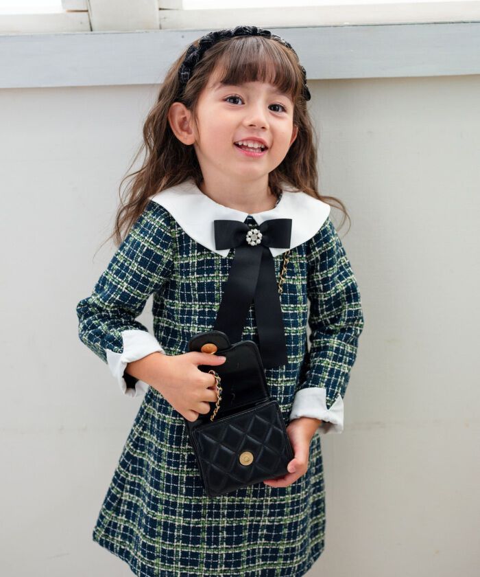 BACKYARD FAMILY「Rora ワンピース 通販 パハリータ ブローチ付きワンピース 子供服 ワンピ 長袖」|その他|