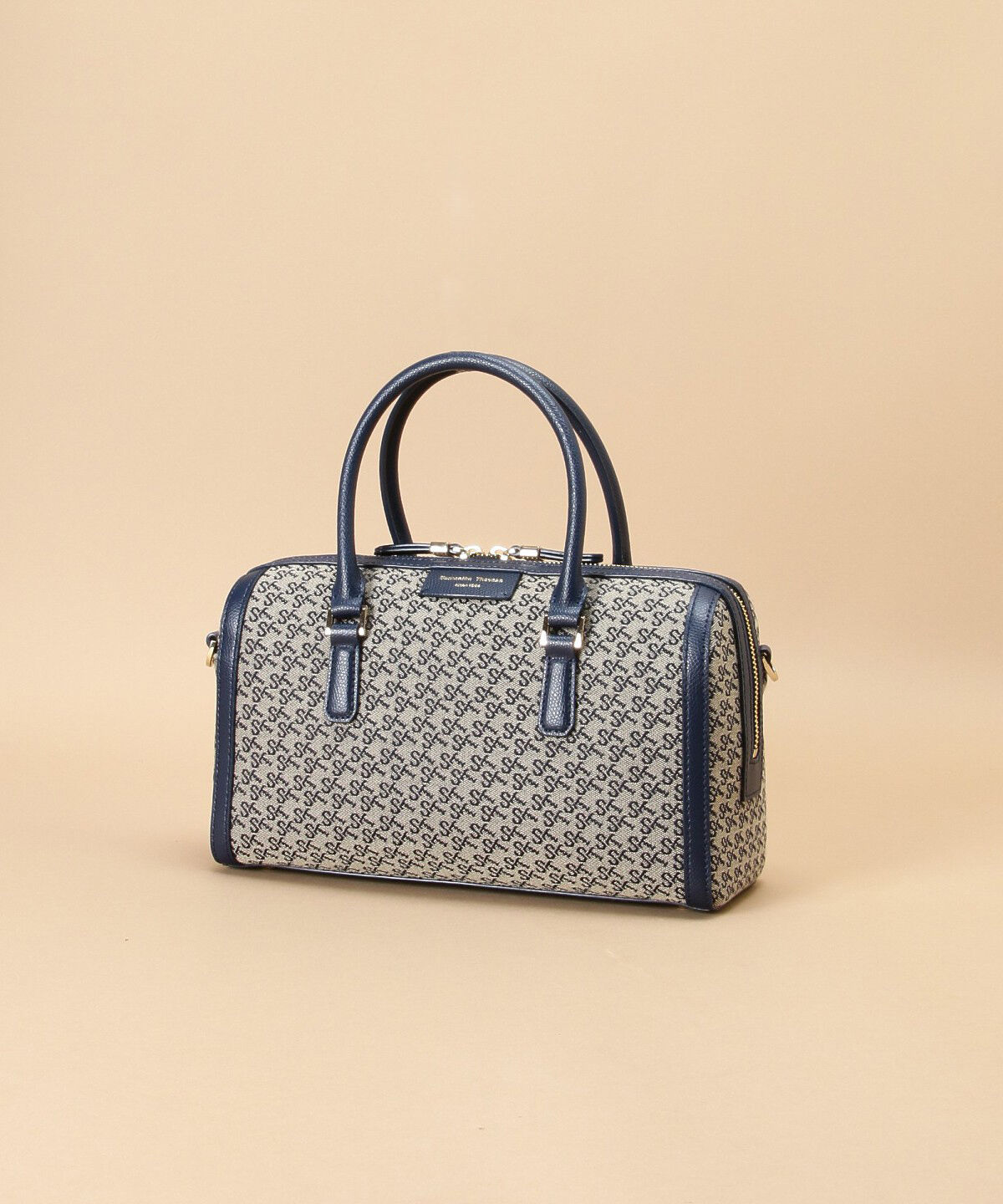 Samantha Thavasa「ST Jacquard ボストン オリゾンタール」|ボストンバッグ|ネイビー