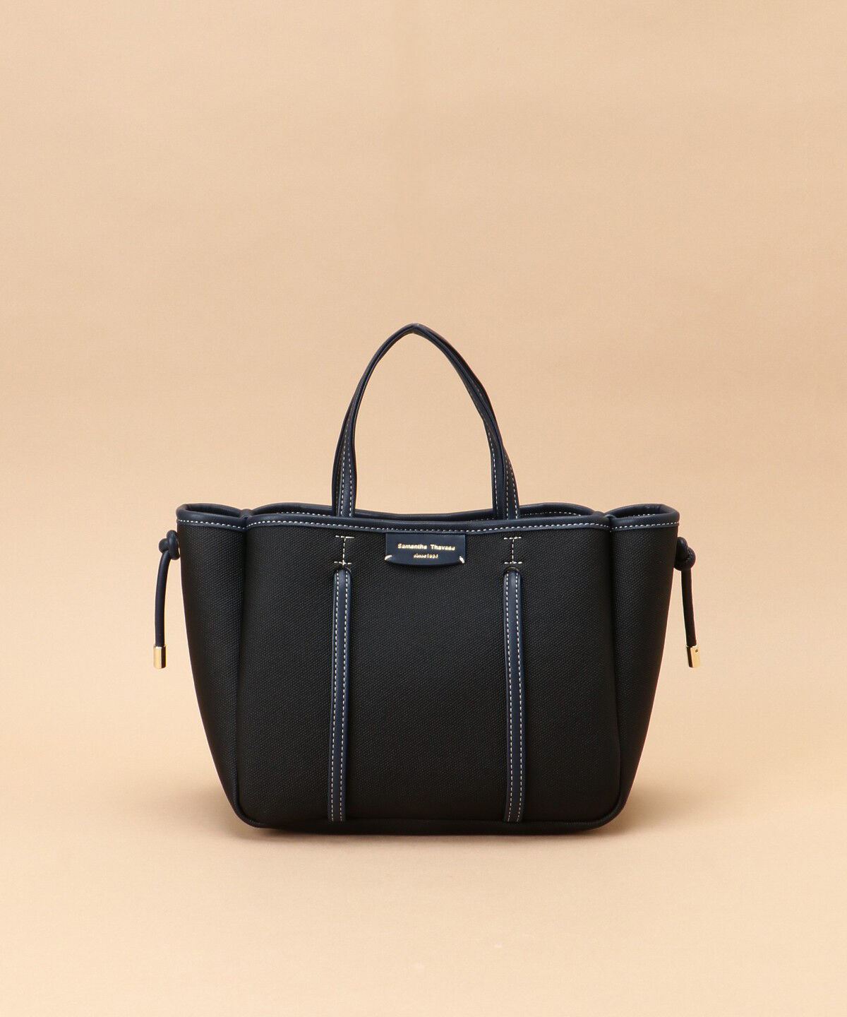 Samantha Thavasa「キャンバスデザイン 合皮トートバッグ 小サイズ」|トートバッグ|ブラック