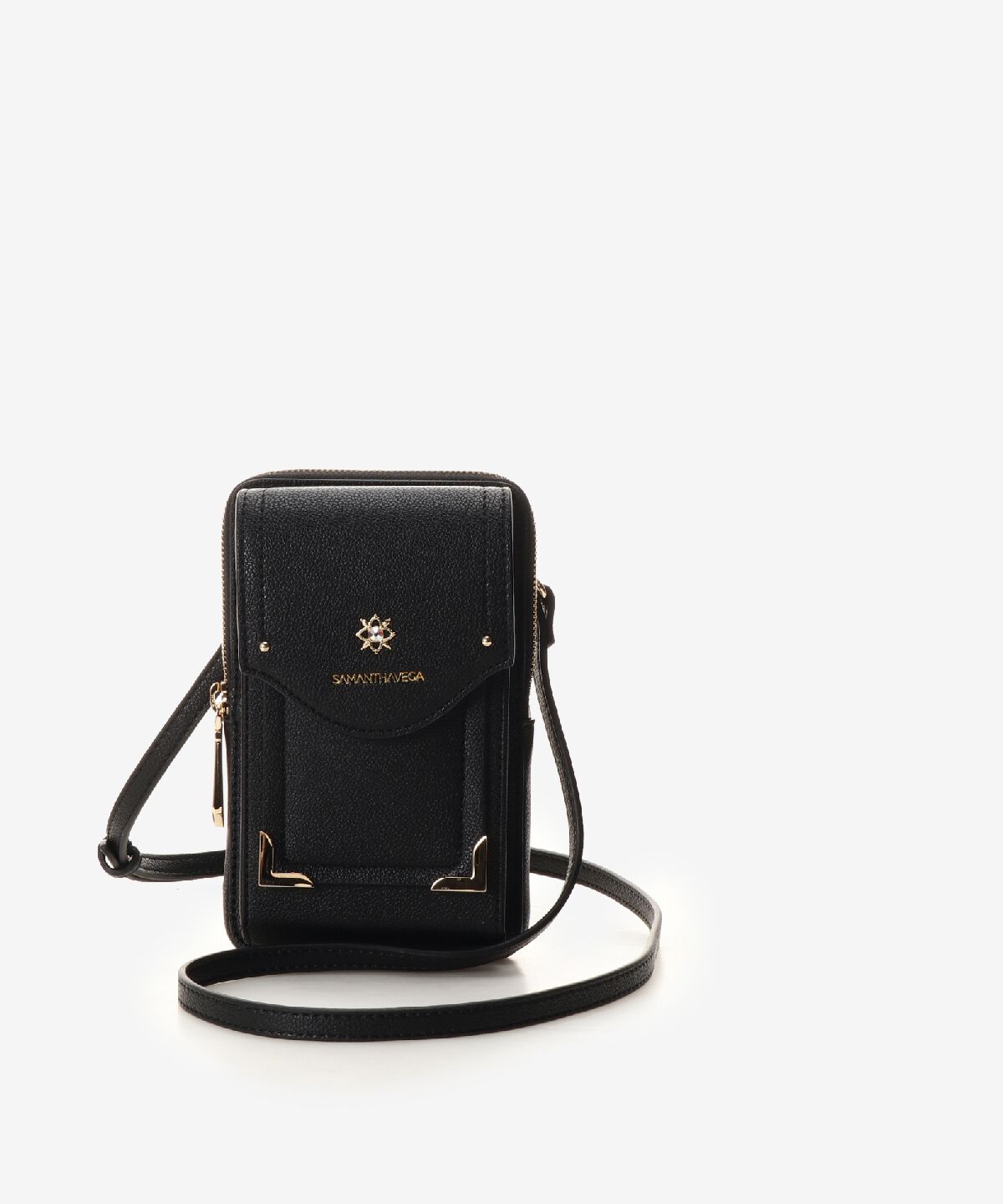 Samantha Vega「シンプルビジュースマホショルダーバッグ」|ショルダー・メッセンジャー|ブラック