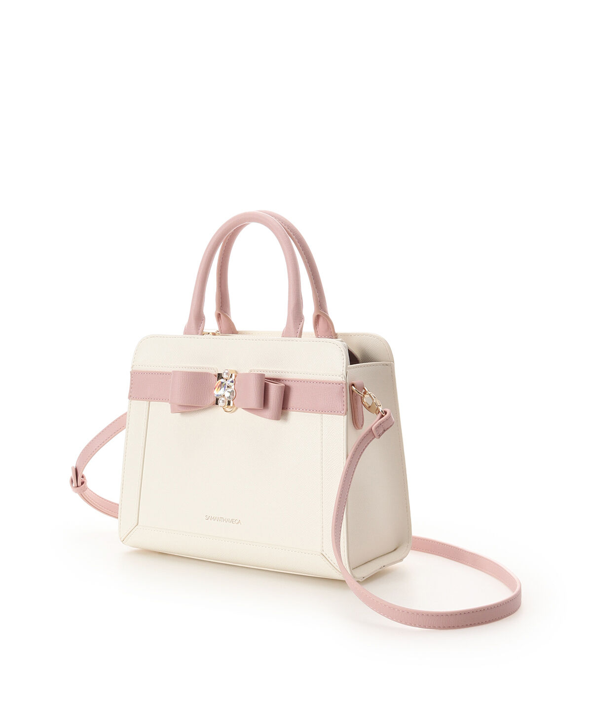 Samantha Vega「バイカラージュエルリボンハンドバッグ」|ハンドバッグ|
