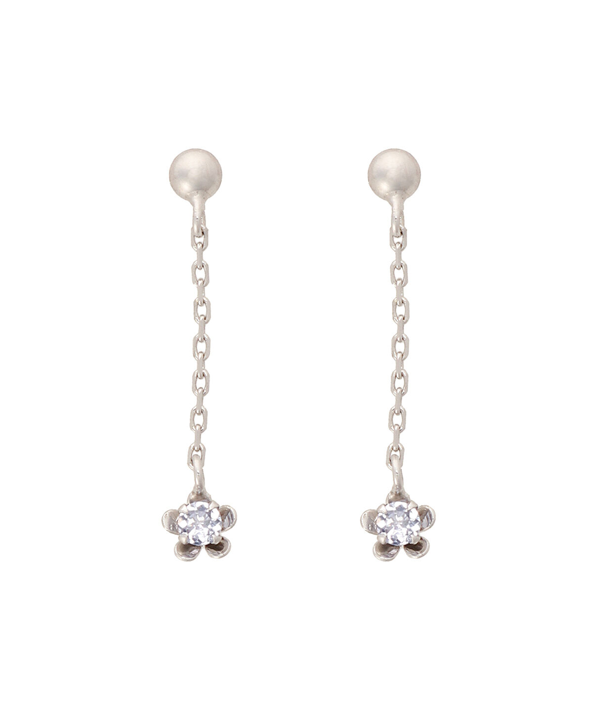 newme by Samantha Thavasa「K10 WG タンザナイト チェーンフラワーピアス≪12月 誕生石≫」|ピアス|K10 WG