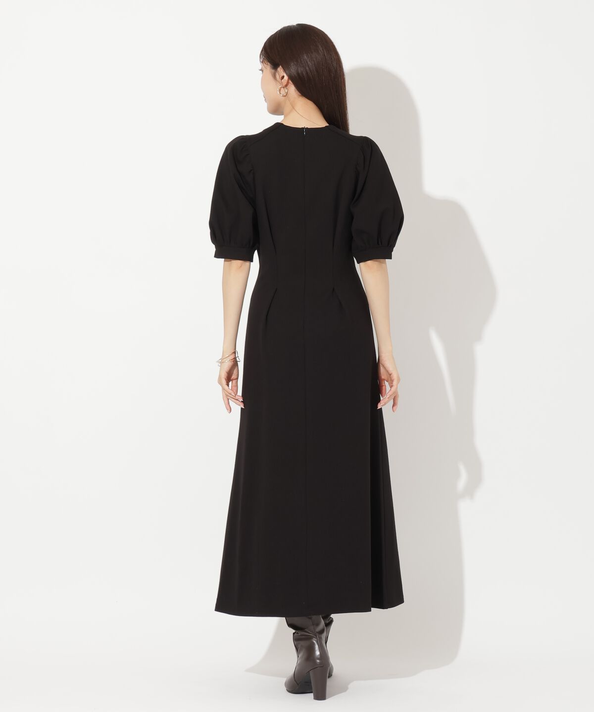 アンドクチュール「ポンチウエストタックワンピース」|ワンピース|