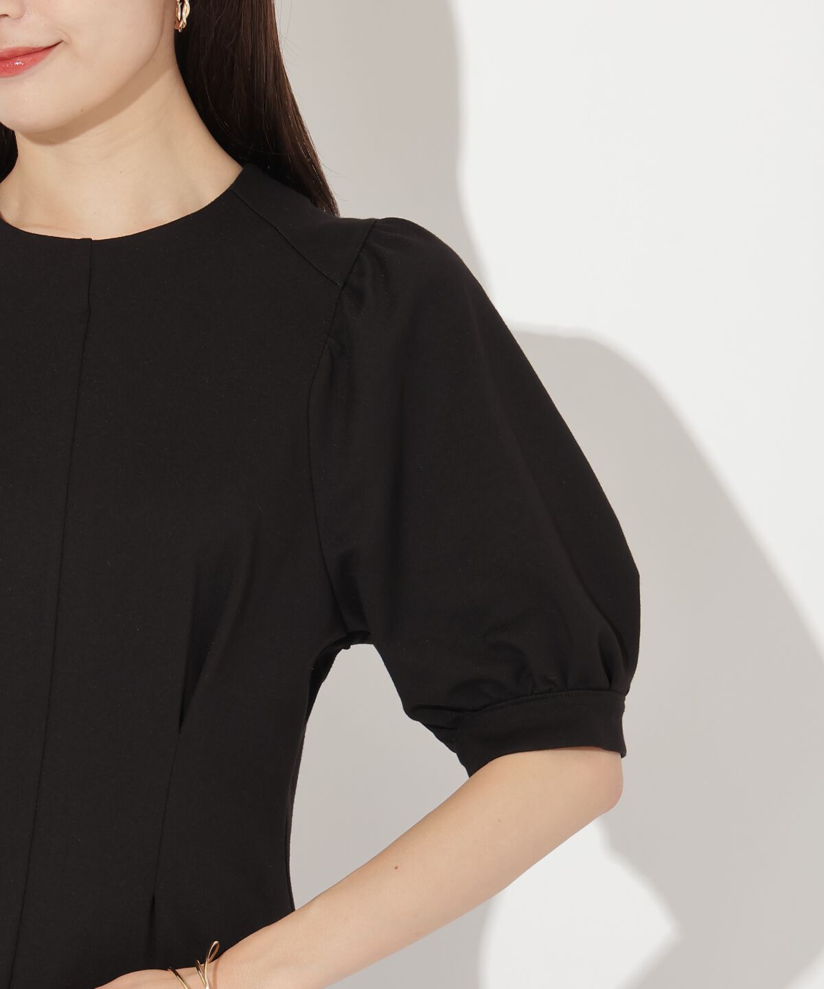 アンドクチュール「ポンチウエストタックワンピース」|ワンピース|