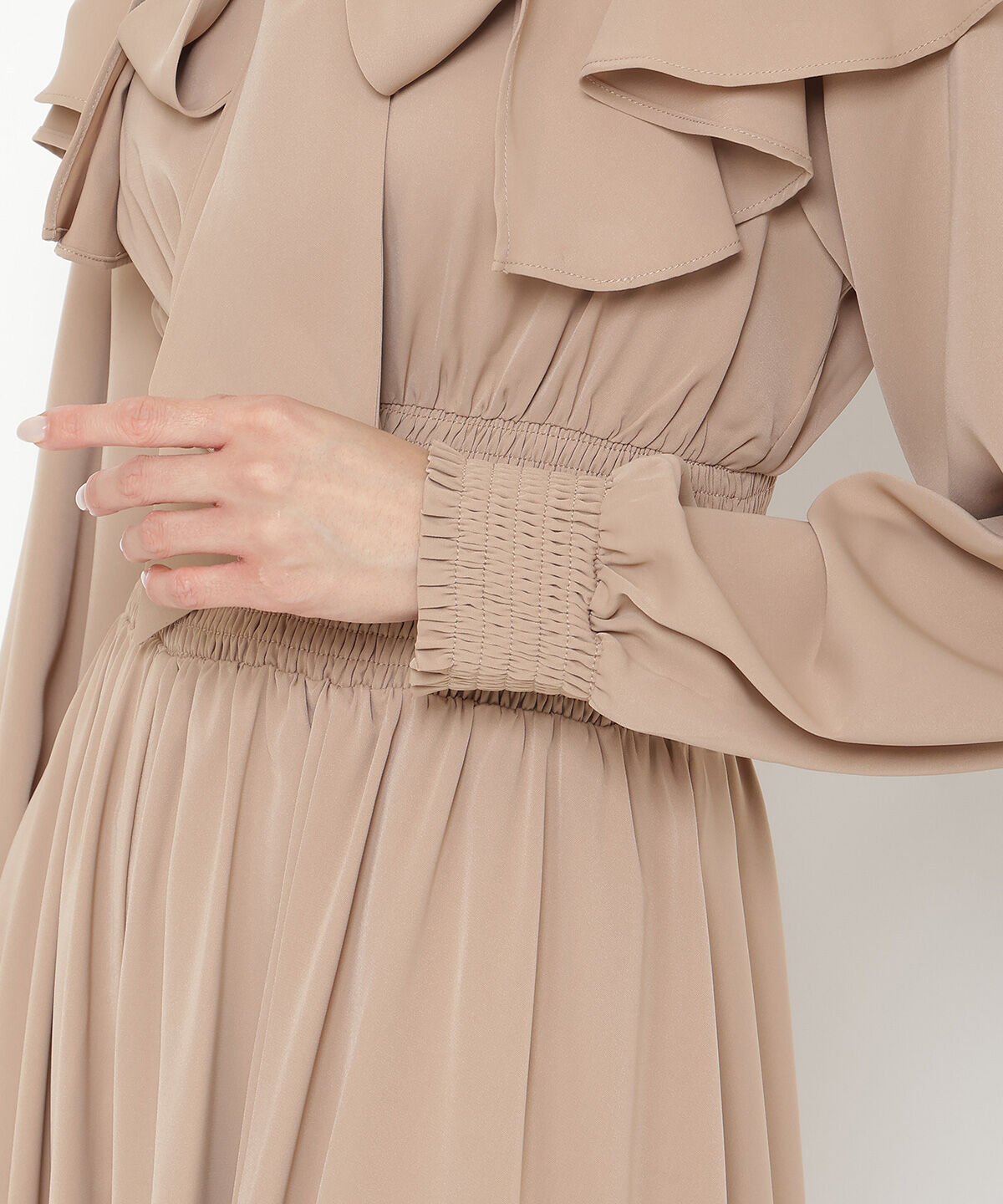 アンドクチュール「タックケープフロントリボンワンピース」|ワンピース|