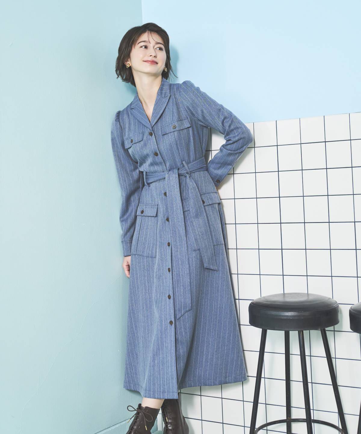 アンドクチュール「サファリシャツワンピース」|ワンピース|