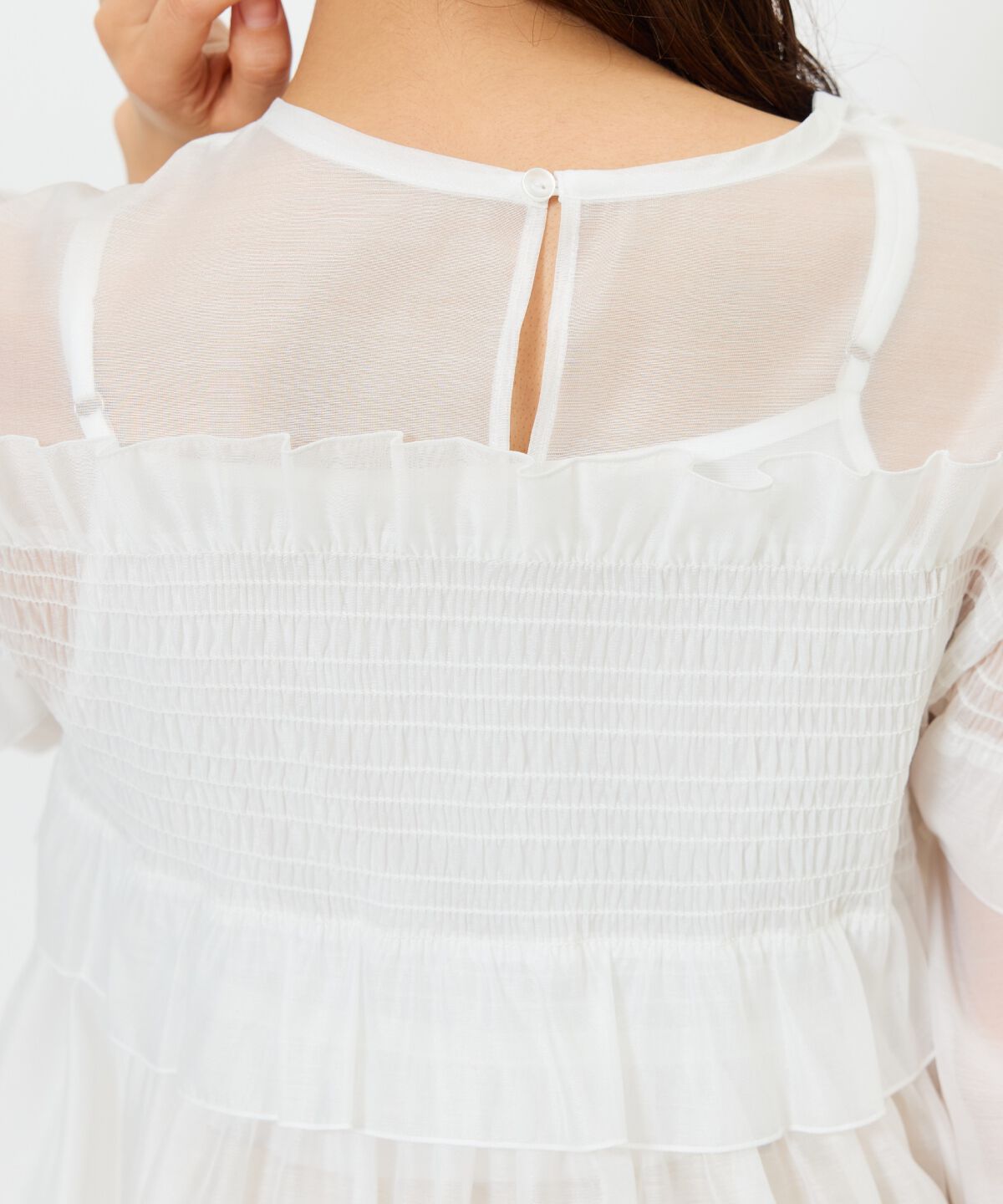 アンドクチュール「シアーシャーリングフリルブラウス」|シャツ・ブラウス|