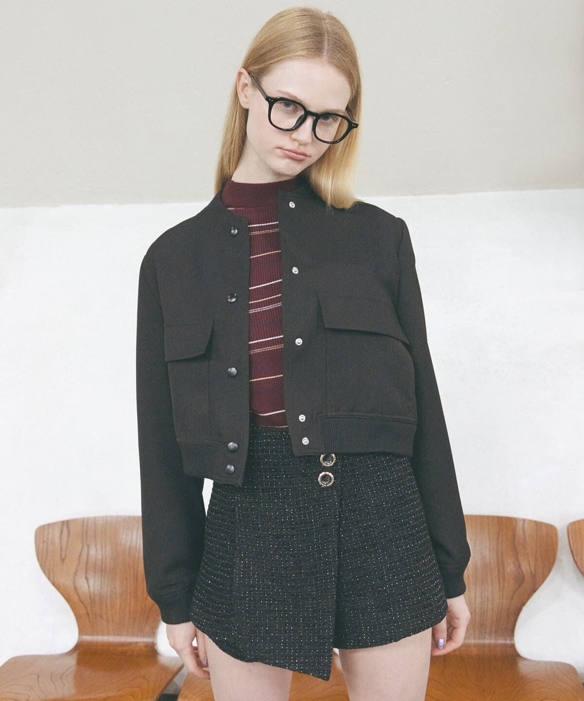 REDYAZEL「ツィードラップショートパンツ」|キュロット|