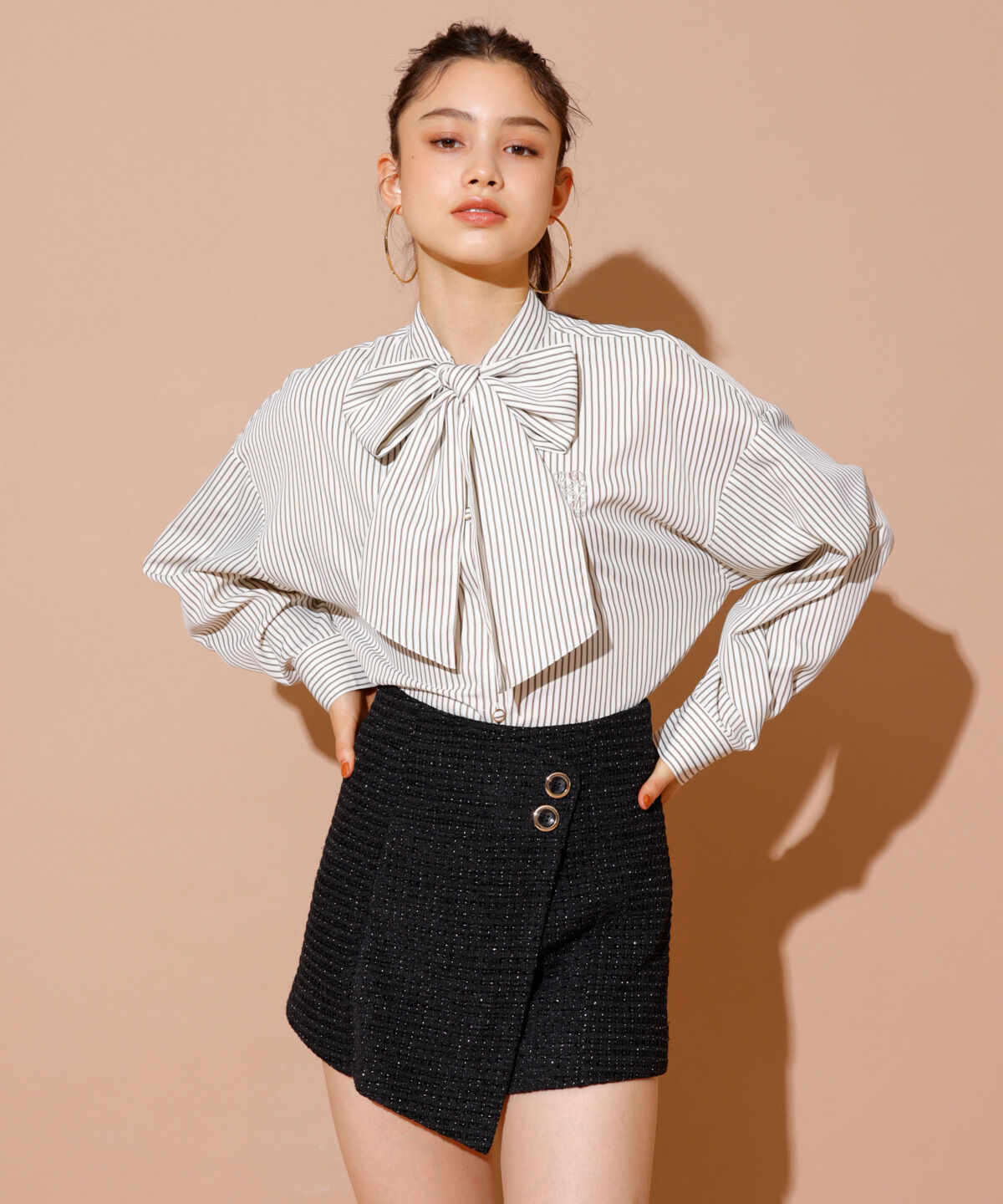 REDYAZEL「ツィードラップショートパンツ」|キュロット|