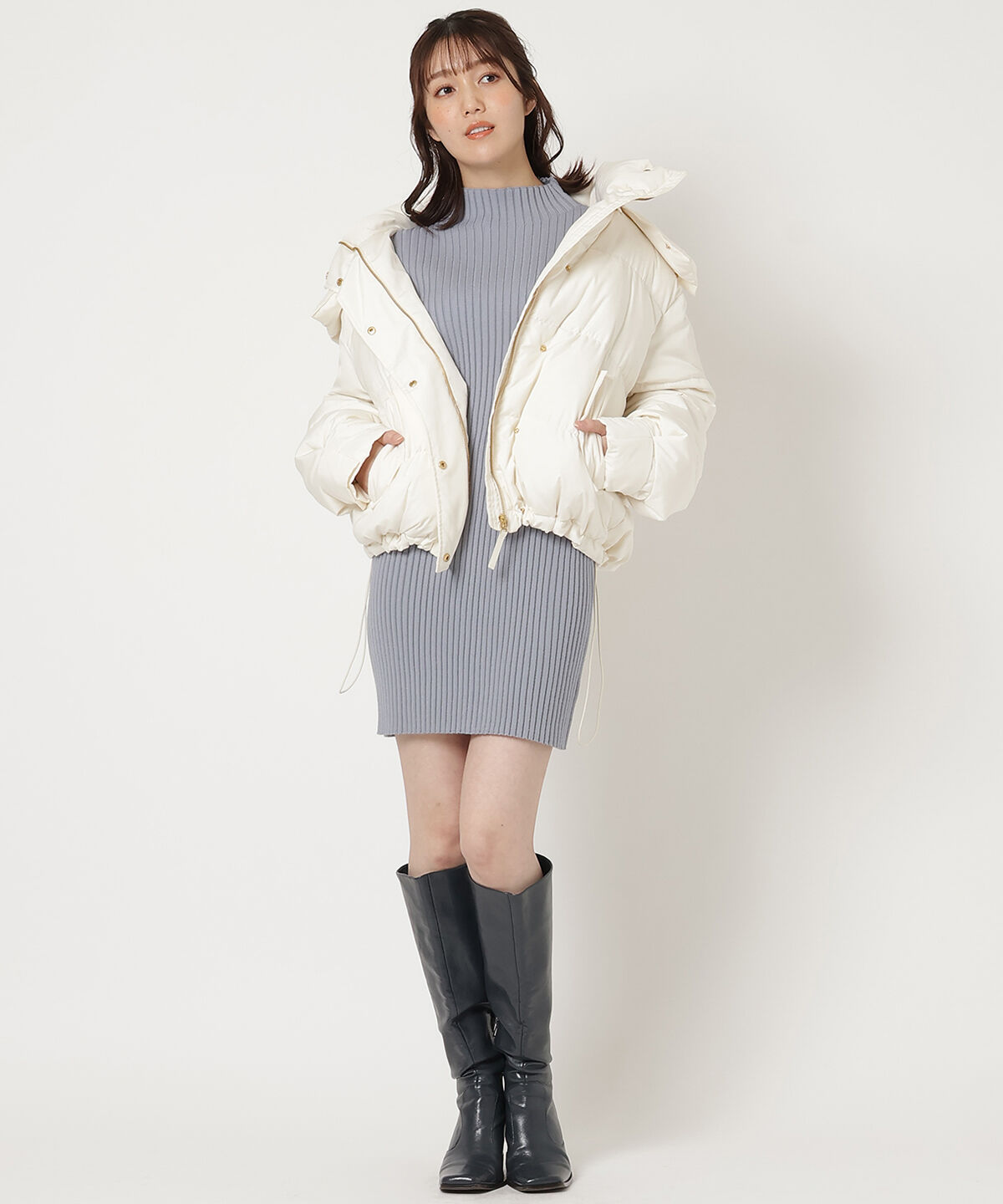 REDYAZEL「プチハイネックニットミニワンピース」|ワンピース|