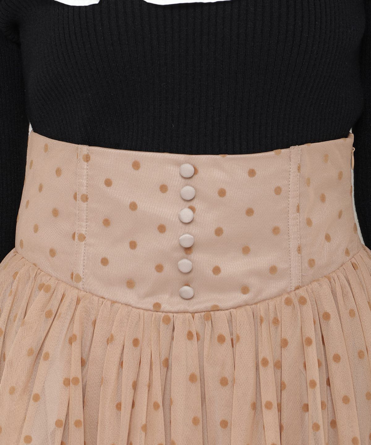REDYAZEL「ドットチュールフレアスカート」|フレア|