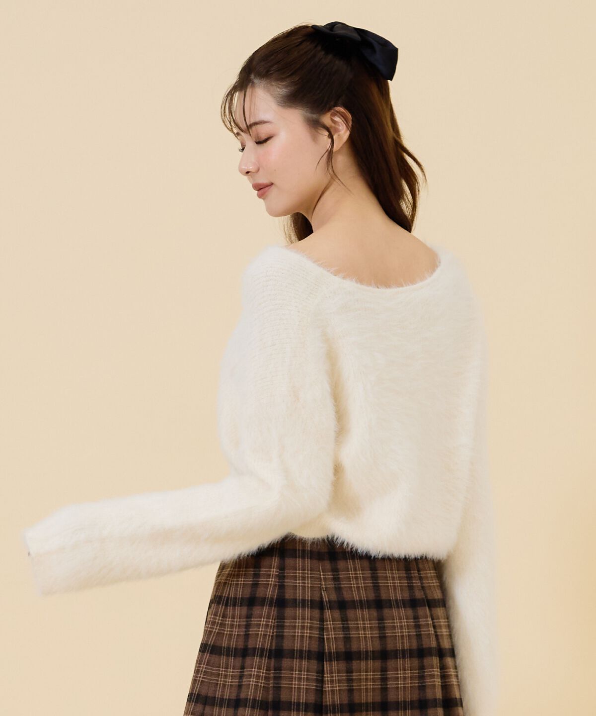 REDYAZEL「ミニパールボタンシャギーカーディガン」|カーディガン|