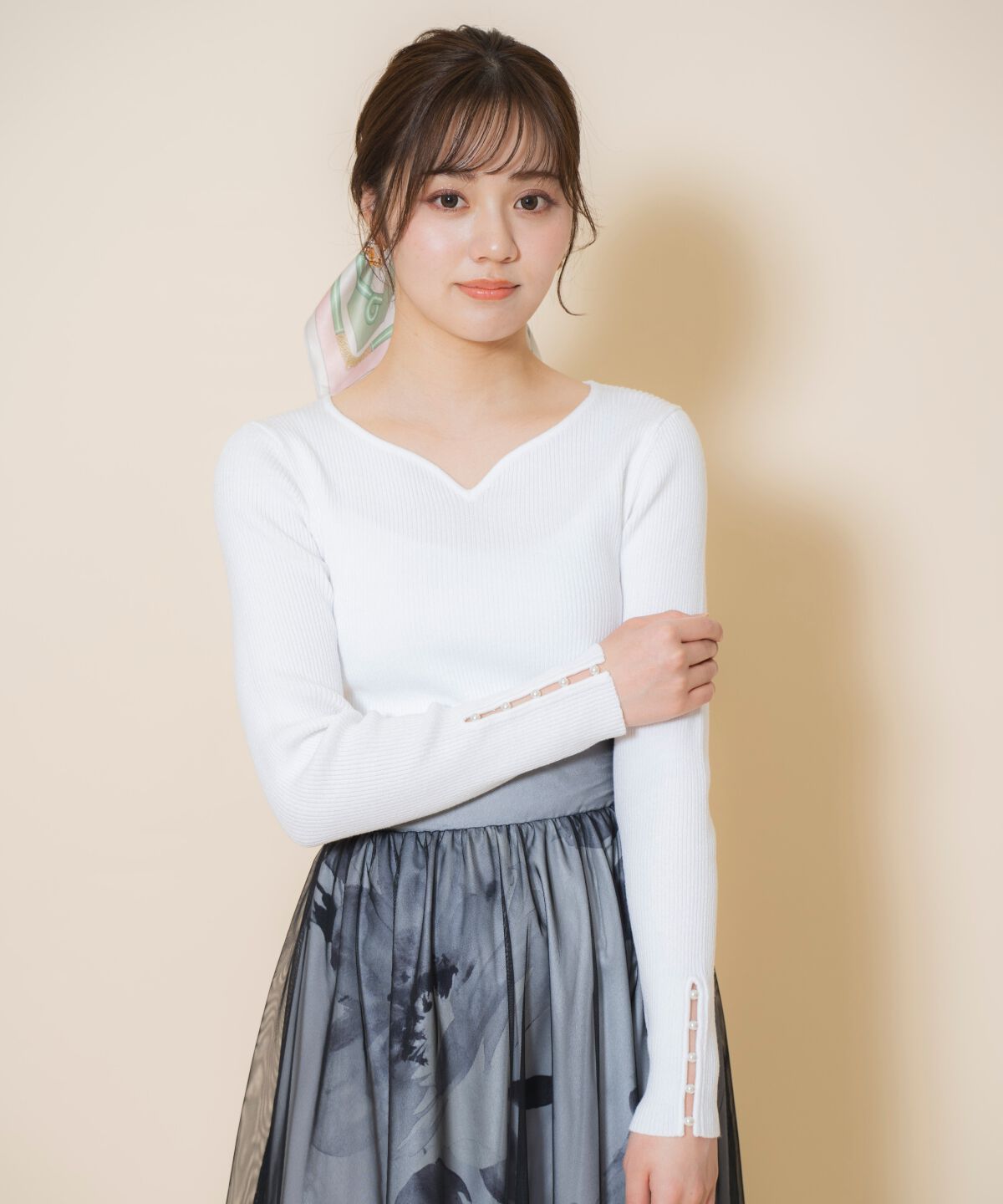 WILLSELECTION「ハートネックラメプルオーバー」|ニット・セーター|