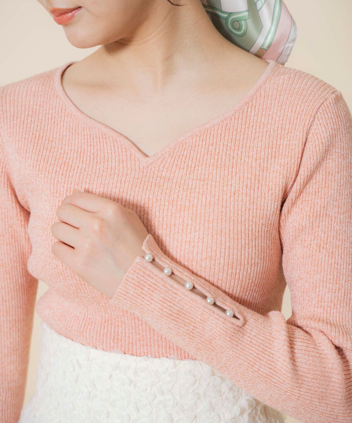 WILLSELECTION「ハートネックラメプルオーバー」|ニット・セーター|