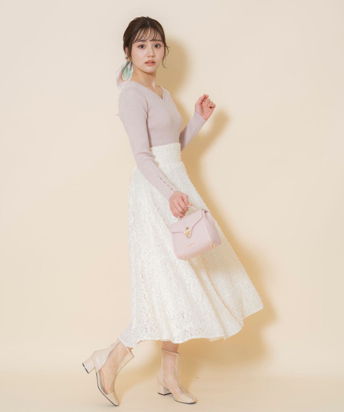 WILLSELECTION「ハートネックラメプルオーバー」|ニット・セーター|