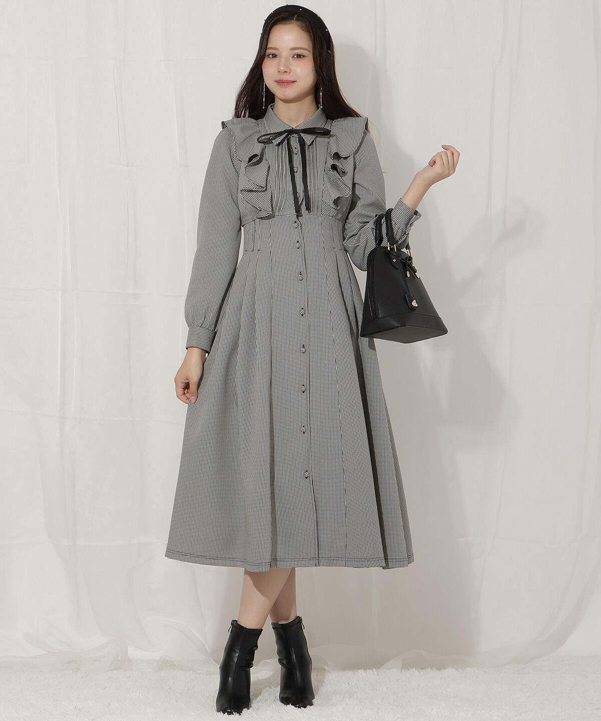 WILLSELECTION「ラッフルフリルタックウエストシャツワンピース」|ワンピース|